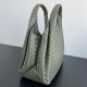 B*V Campana Large Double-Sided Woven Leather Shoulder Bag - Green