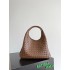 B*V Campana Large Double-Sided Woven Leather Shoulder Bag - Hazelnut Brown