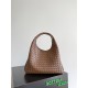 B*V Campana Large Double-Sided Woven Leather Shoulder Bag - Hazelnut Brown