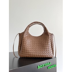 B*V Campana Large Double-Sided Woven Leather Shoulder Bag - Hazelnut Brown