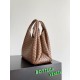 B*V Campana Large Double-Sided Woven Leather Shoulder Bag - Hazelnut Brown