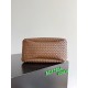 B*V Campana Large Double-Sided Woven Leather Shoulder Bag - Hazelnut Brown