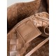 B*V Campana Large Double-Sided Woven Leather Shoulder Bag - Hazelnut Brown