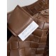 B*V Campana Large Double-Sided Woven Leather Shoulder Bag - Hazelnut Brown