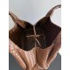 B*V Campana Large Double-Sided Woven Leather Shoulder Bag - Hazelnut Brown