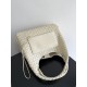 B*V Campana Large Double-Sided Woven Leather Shoulder Bag - White