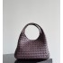 B*V Campana Small Double-Sided Woven Leather Shoulder Bag - Burgundy