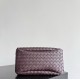B*V Campana Small Double-Sided Woven Leather Shoulder Bag - Burgundy
