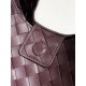 B*V Campana Small Double-Sided Woven Leather Shoulder Bag - Burgundy