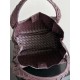B*V Campana Small Double-Sided Woven Leather Shoulder Bag - Burgundy