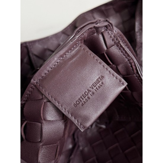 B*V Campana Small Double-Sided Woven Leather Shoulder Bag - Burgundy