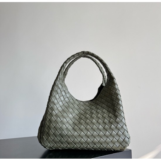 B*V Campana Small Double-Sided Woven Leather Shoulder Bag - Green