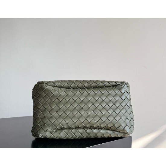 B*V Campana Small Double-Sided Woven Leather Shoulder Bag - Green