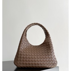 B*V Campana Small Double-Sided Woven Leather Shoulder Bag - Hazelnut Brown