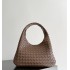B*V Campana Small Double-Sided Woven Leather Shoulder Bag - Hazelnut Brown