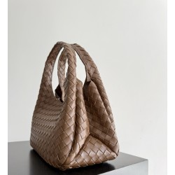 B*V Campana Small Double-Sided Woven Leather Shoulder Bag - Hazelnut Brown