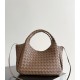 B*V Campana Small Double-Sided Woven Leather Shoulder Bag - Hazelnut Brown