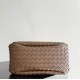 B*V Campana Small Double-Sided Woven Leather Shoulder Bag - Hazelnut Brown
