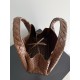 B*V Campana Small Double-Sided Woven Leather Shoulder Bag - Hazelnut Brown