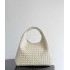 B*V Campana Small Double-Sided Woven Leather Shoulder Bag - White