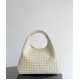 B*V Campana Small Double-Sided Woven Leather Shoulder Bag - White