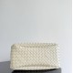 B*V Campana Small Double-Sided Woven Leather Shoulder Bag - White
