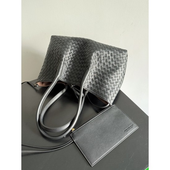 B*V Pinacoteca Medium — Hand-Woven Reversible Tote- Black