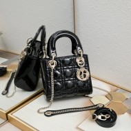 Dior Patent Cannage Mini Lady Dior Black in Golden Hardware [Budget Edition]
