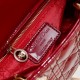 Dior Patent Cannage Mini Lady Dior Red in Golden Hardware [Budget Edition]