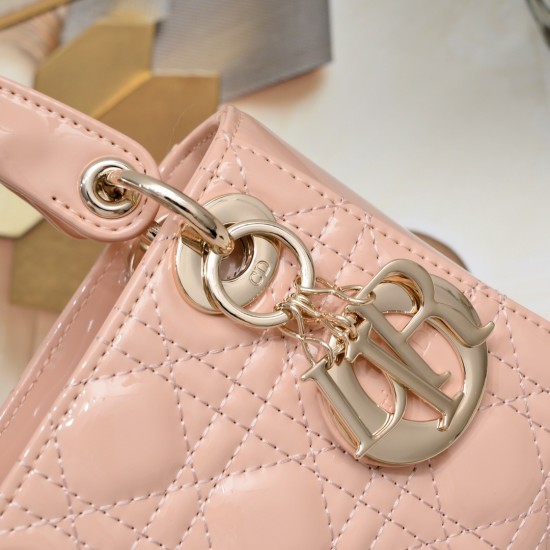 Dior Patent Cannage Mini Lady Dior Pink [Budget Edition]