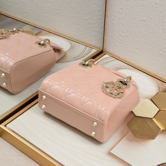 Dior Patent Cannage Mini Lady Dior Pink [Budget Edition]