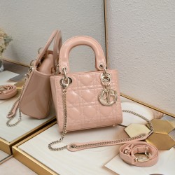 Dior Patent Cannage Mini Lady Dior Pink [Budget Edition]