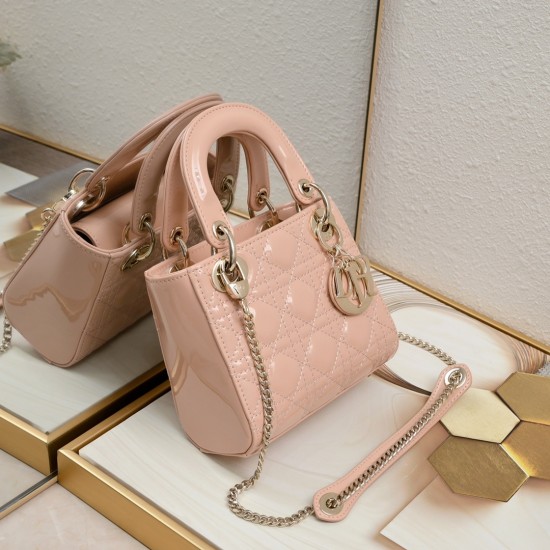 Dior Patent Cannage Mini Lady Dior Pink [Budget Edition]