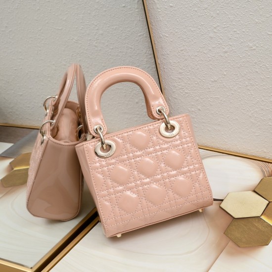 Dior Patent Cannage Mini Lady Dior Pink [Budget Edition]