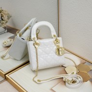 Dior Patent Cannage Mini Lady Dior White [Budget Edition]