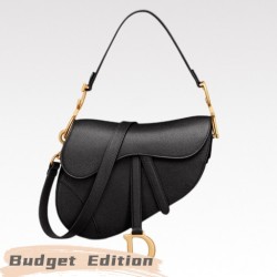 CHRISTIAN DIOR Shoulder Bags SADDLE BAG Black Grained Calfskin [Budget Edition]