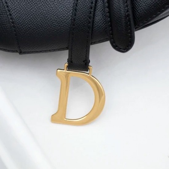 CHRISTIAN DIOR Shoulder Bags SADDLE BAG Black Grained Calfskin [Budget Edition]
