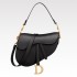 CHRISTIAN DIOR Shoulder Bags SADDLE BAG Black Grained Calfskin