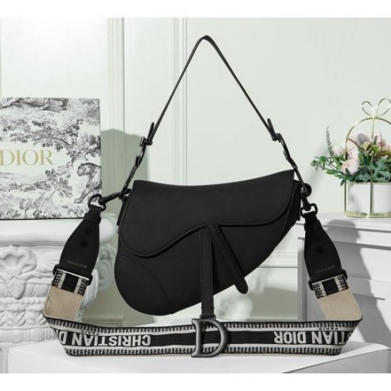 CHRISTIAN DIOR Shoulder Bags SADDLE BAG Black Grained Calfskin [Budget Edition]