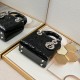 Dior Patent Cannage Mini Lady Dior Black in Sliver Hardware [Budget Edition]