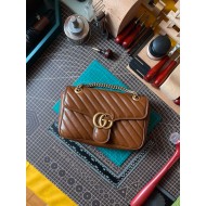 GUCCI GG Marmont Quilted Shoulder Bag – Caramel Brown