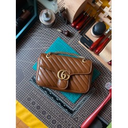 GUCCI GG Marmont Quilted Shoulder Bag – Caramel Brown