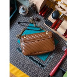 GUCCI GG Marmont Quilted Shoulder Bag – Caramel Brown