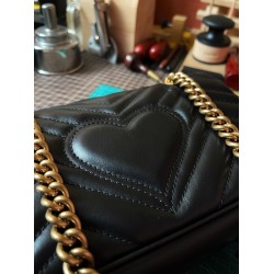GUCCI GG Marmont Chain Shoulder Bag – Black Quilted