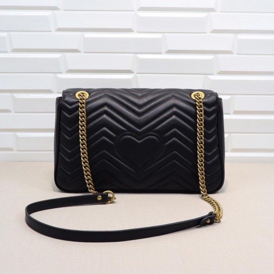 Gucci GG Marmont Small Shoulder Bag Black [Budget Edition]
