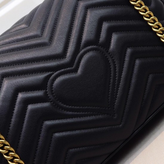 Gucci GG Marmont Small Shoulder Bag Black [Budget Edition]
