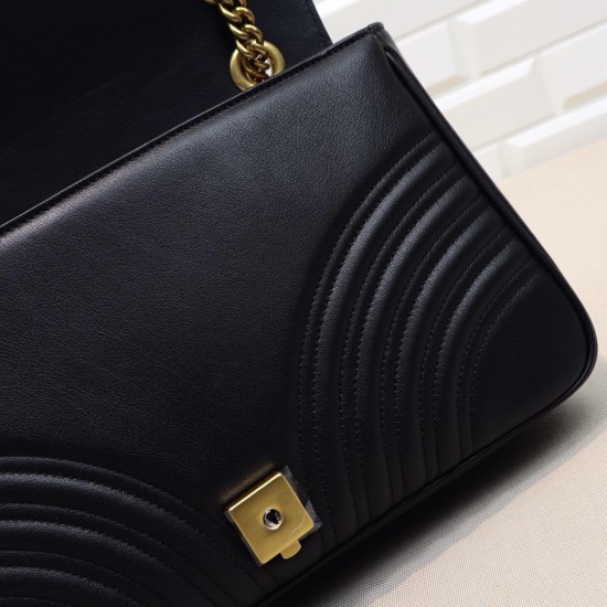 Gucci GG Marmont Small Shoulder Bag Black [Budget Edition]