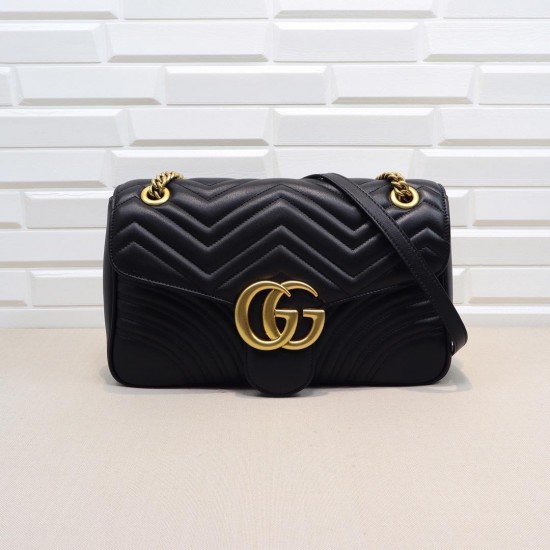 Gucci GG Marmont Small Shoulder Bag Black [Budget Edition]