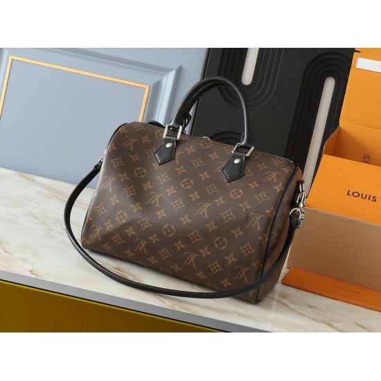 LV Monogram Speedy Soft 30 Boho Black Handbag [Budget Edition]