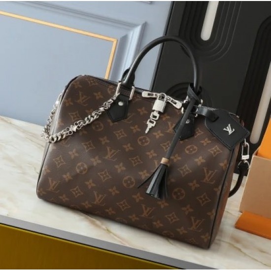 LV Monogram Speedy Soft 30 Boho Black Handbag [Budget Edition]